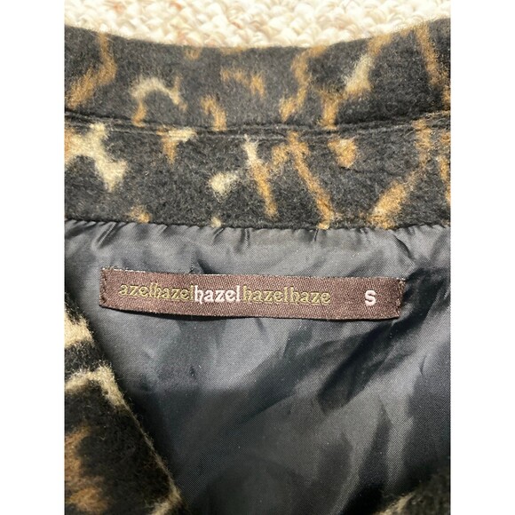 Leopard Print Puff Sleeve Dress Coat – Vintage Glam Holiday Party Jacket Small - Picture 7 of 11